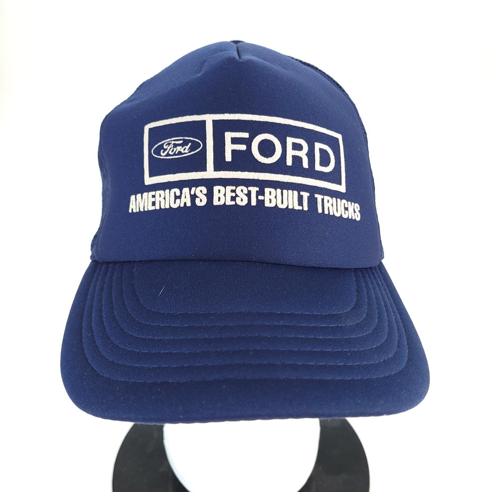 Vintage Ford Trucks Built Ford Tough Hat Blue Foam Excellent‎ Snap Back 80s 90s